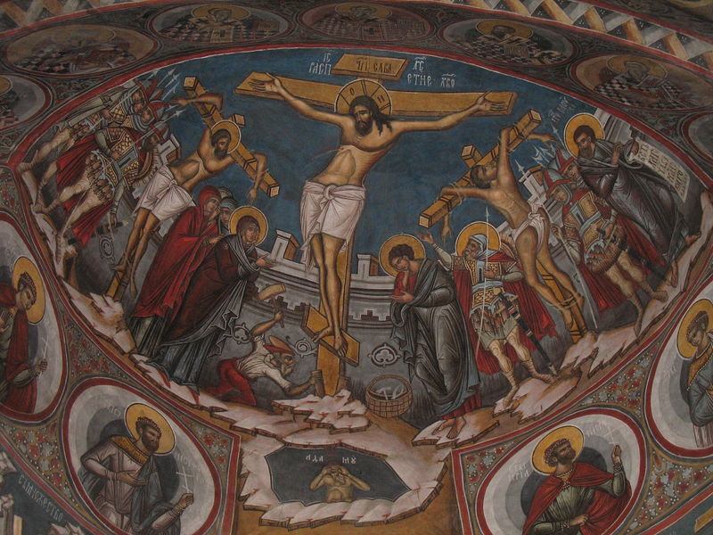 Храмовая фреска Распятия Христова