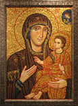 Богородица Одигитрия (копия). XI в. Константинопольская Патриархия. Мозаика