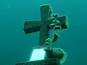 Cross Set Up at The Bottom of The Black Sea in Sevastopol