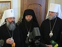 Metropolitan Kirill, Metropolitan German and Bishop Nicholas Speak at a Press Conference at Koltsovo Airport on the Veneration of the Kursk-Root Icon of the Mother of God