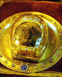 Передняя часть главы святого Иоанна Предтечи в кафедральном соборе Пресвятой Богородицы г. Амьена