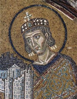 Св. Император Константин I Великий. Мозаика храма святой Софии. Константинополь