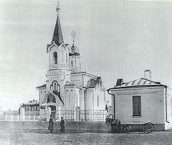 Свято-Алексеевская церковь, разрушенная в годы богоборчества. На ее месте будет возведен новый храм.?