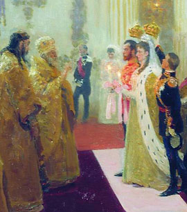 Илья Репин. Венчание Николая Александровича и Александры Фёдоровны, фрагмент. 1894