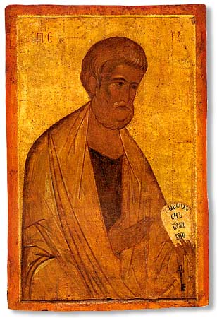 Апостол Петр. Икона 1387-1395 гг., выполненная яичной темперой