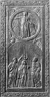Вознесение Господне. V в. Деталь резных дверей церкви Санта Сабина в Риме