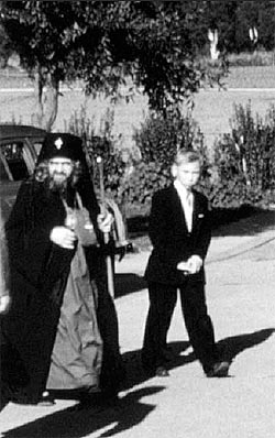 St. John with Pavel Lukianov at the Serbian cemetery in Colma, California, just south of San Francisco.