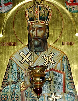 Священноисповедник Варнава (Настич), епископ Хвостанский. Икона в Вознесенском храме монастыря Беочин