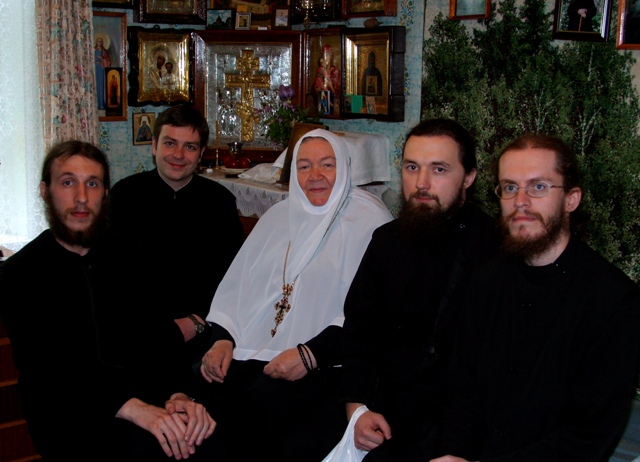 Brothers of Sretensky Monastery as guests of Abbess Barbara, head of Pyukhtitsky Women’s Monastery, Estonia, 2003