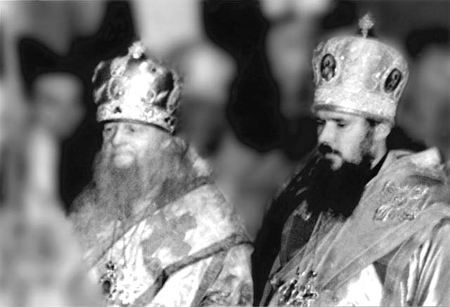 Будущий Патриарх Алексий II, пока еще митрополит Таллинский и Эстонский, и митрополит Иосиф. Москва. 70-е годы