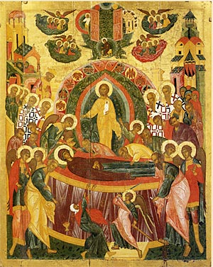 The Dormition of the Theokos. XVI century., Novgorod. The State Russian Museum, St. Petersburg