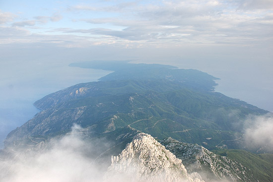 View from the peak of Mt. Athos. Photo by Anton Pospelov