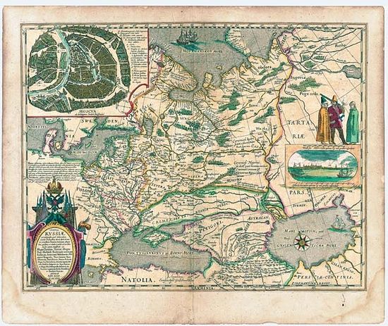 Карта Руссии, составленная Гесселем Герритсом по оригиналу царевича Федора Борисовича. 