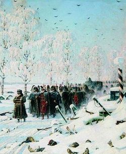 Загрузить увеличенное изображение. 680 x 420 px. Размер файла 75666 b.
 В. Верещагин. Отступление. Бегство на большой дороге