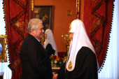Встреча Святейшего Патриарха Кирилла с бывшим президентом Республики Молдова В.Н. Ворониным