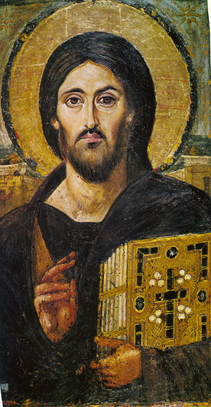 Христос Пантократор. Икона VI в. Синайский монастырь святой Екатерины