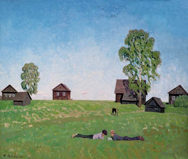 Валентин Сидоров. На лужке. холст, масло. 1968 г.