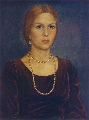 Загрузить увеличенное изображение. 629 x 851 px. Размер файла 122990 b.
 И.Глазунов. Эвелина. 1972