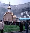 Chapel consecrated at the burial site of those who perished at the Sayano-Shushenskaya hydro-electric station.