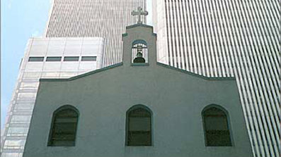 Shown here is the St. Nicholas Greek Orthodox Church near the World Trade Center, before the Sept. 11, 2001, attacks. (Herman Krieger/Greek Orthodox Archdiocese of America)