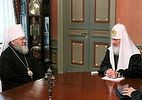 Metropolitan Hilarion Meets With His Holiness Patriarch Kirill of Moscow and All Russia 