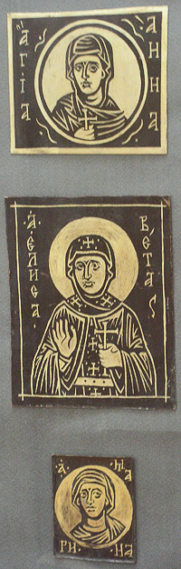 Андрей Давыдов, священник. Святые Марина, Елисавета и Анна. Огневое золочение на меди