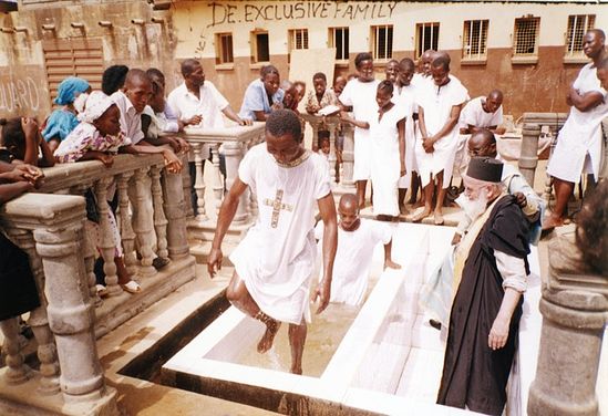 Baptism of Sierra Leonians.