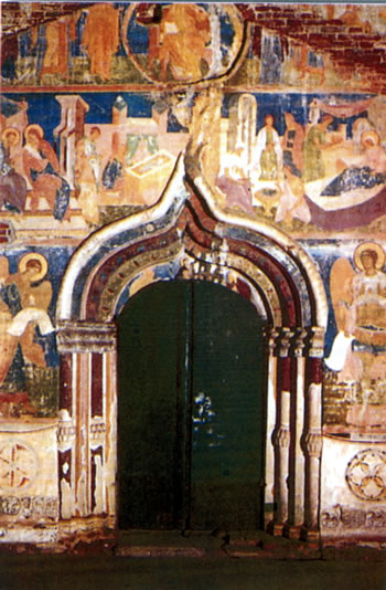 Door to the main church at Ferapontov, from the gallery.