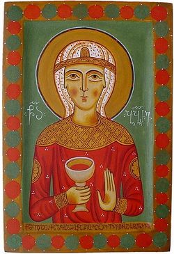 Georgian icon of Great Martyr Barbara.