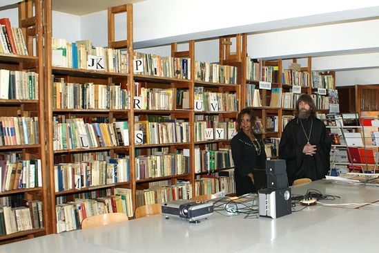 In the Library of the Russian cultural center