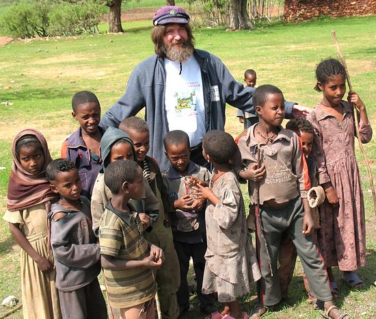 With Ethiopian children