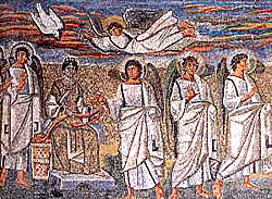 Благовещение. Мозаика триумфальной арки ц. Мария Маджоре. Рим. 432-440 годы
