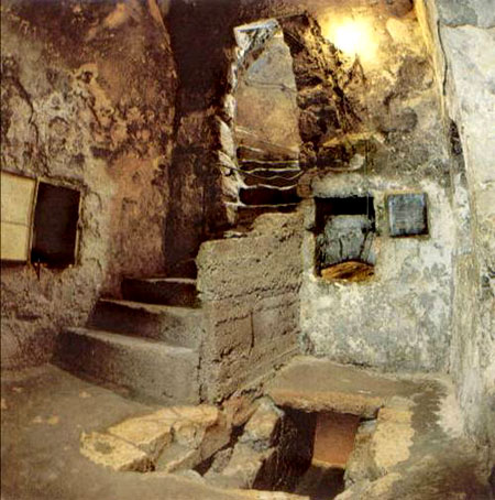 Steps leading to Lazarus' tomb, Bethany.