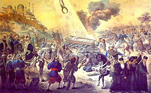 Загрузить увеличенное изображение. 600 x 371 px. Размер файла 150228 b.
 Сожжение мощей святителя Саввы Сербского