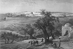 View of Jerusalem from the Mount of Olive. From vol 1, Picturesque Palestine.