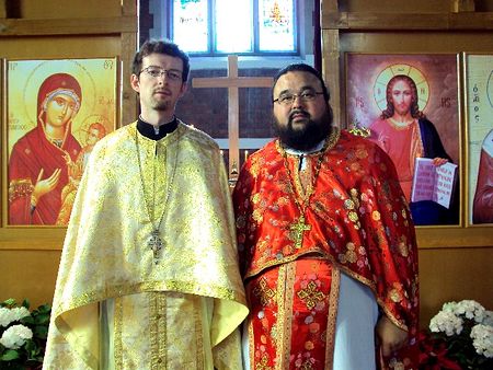 Archpriest Vladimir Boikov and Fr. Emannuel, rector of the Romanian church in Christchurch.