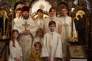 Antchoutine family in the church of the Intercession.