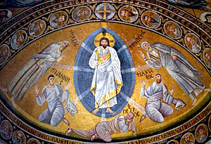 Преображение. Мозаика. Конха апсиды базилики монастыря св. Екатерины на Синае