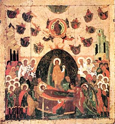 Ил. 5. Успение Богоматери. Икона. Около 1479 г. Успенский собор Московского Кремля
