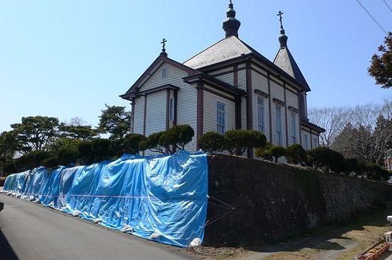 Храм Каннари сразу после землетрясения (апрель 2011 года)