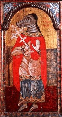 Святой мученик Христофор. Византийская икона ХІІІ века, ныне хранящаяся в Афинах