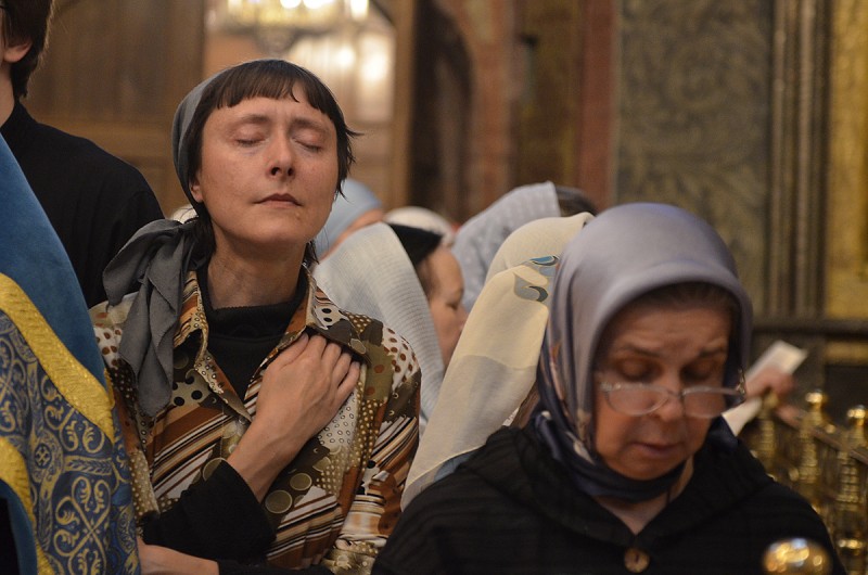 Пение акафиста Божией Матери. Фото: А.Камальдинов / Православие.Ru