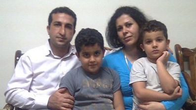 An undated photograph circulated by religious rights organizations shows Youcef Nadarkhani and his family.