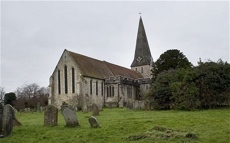 All Saints Church in Woodchurch which suffered water damage after thieves stole part of the lead roof Photo: CHRISTOPHER PLEDGER