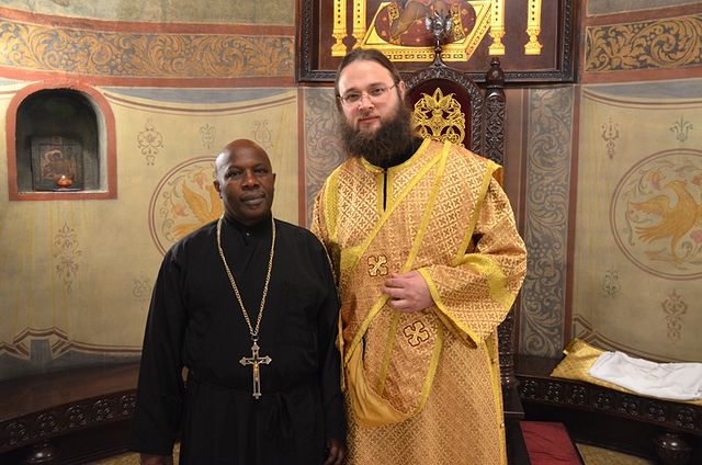 Fr. Phillip Gatari and Hierodeacon Seraphim, Sretensky Monastery. Photo: Hieromonk Ignaty (Shestakov)
