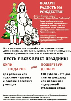 Листовки «Подари радость на Рождество» помогли православным добровольцам привлечь к участию в благотворительной акции сотни тысяч владивостокцев