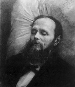 Feodor Dostoevsky on his deathbed.
