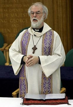 Rowan Williams, the Archbishop of Canterbury, has said the crucifix has become little more than jewellery for Christians, adding fuel to the British government's argument to ban it from the workplace as it is not a "requirement" of the faith.