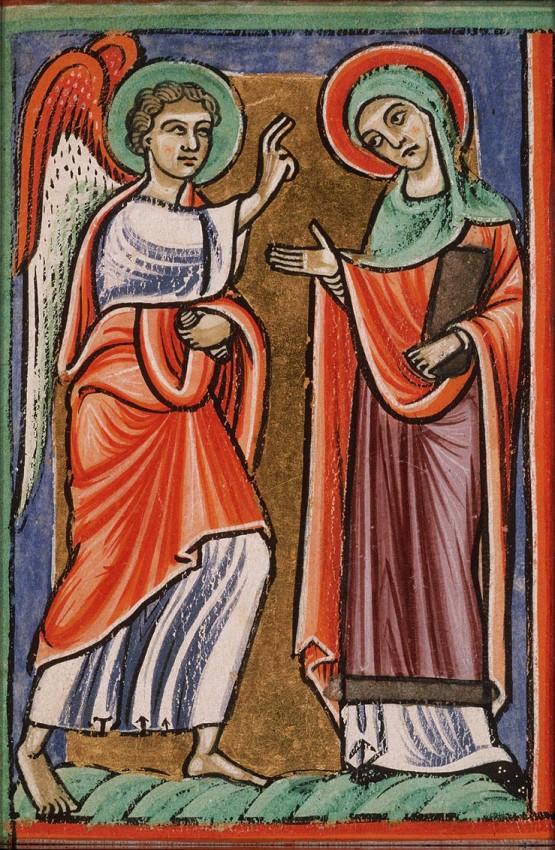 Благовещение. Французская миниатюра конца XIII века