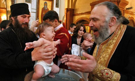 A baptism in Georgia. Photo: Shakh Aivazov/AP.